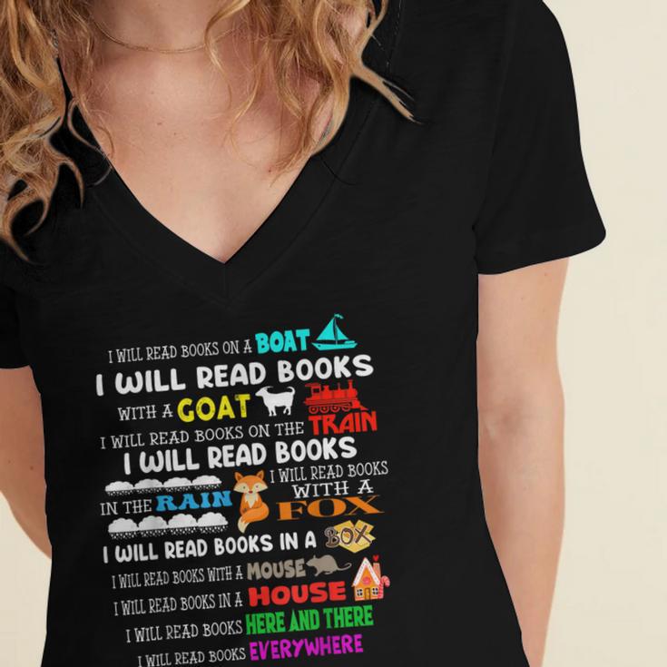 Read My Shirt Day For Kids Boy Girls i Will Read Book Women's Jersey Short Sleeve Deep V-Neck Tshirt