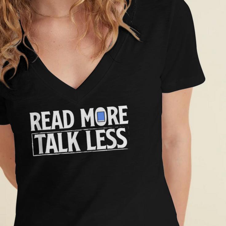 Read More Talk Less Introvert Women's Jersey Short Sleeve Deep V-Neck Tshirt Read More Talk Less Introvert Women's Jersey Short Sleeve Deep V-Neck Tshirt