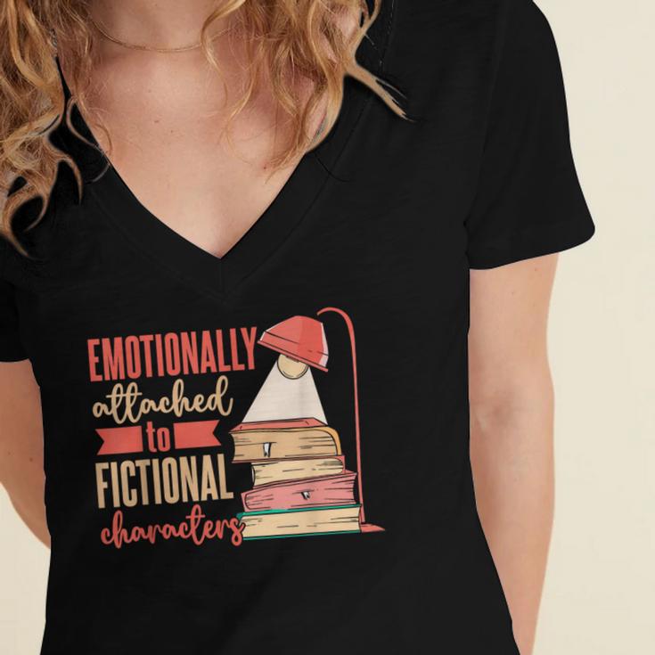 Reader Bookworm Fictional Character Reading Introvert Women's Jersey Short Sleeve Deep V-Neck Tshirt Reader Bookworm Fictional Character Reading Introvert Women's Jersey Short Sleeve Deep V-Neck Tshirt