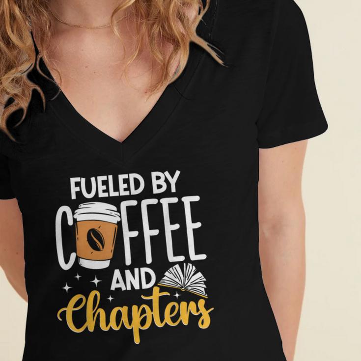 Reading Books Bookcase Book Club Bibliophile Women's Jersey Short Sleeve Deep V-Neck Tshirt