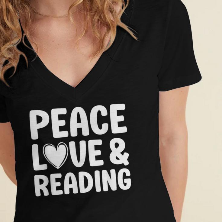 Reading I Love Books And Reading Women's Jersey Short Sleeve Deep V-Neck Tshirt