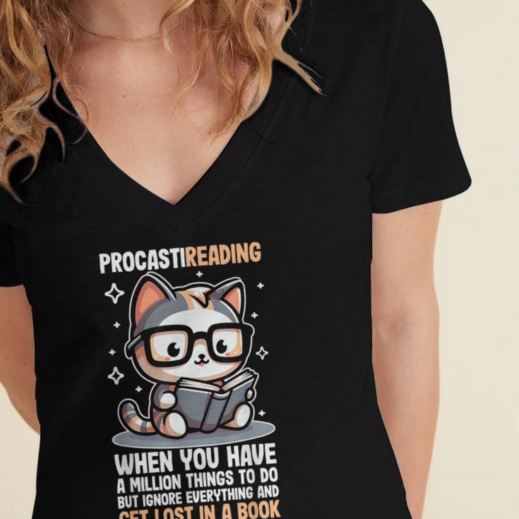 Reading Shirts For Women Bookworm Shirt Book Lover Women's Jersey Short Sleeve Deep V-Neck Tshirt
