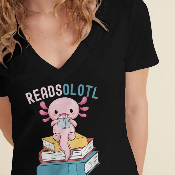Reads Alotl Shirt Kids Readsolotl Read Axolotl Shirt Books Women's Jersey Short Sleeve Deep V-Neck Tshirt Reads Alotl Shirt Kids Readsolotl Read Axolotl Shirt Books Women's Jersey Short Sleeve Deep V-Neck Tshirt
