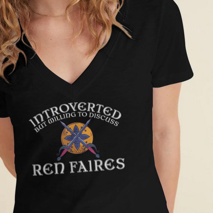 Renaissance Festival Introvert Medieval Ren Faire Women's Jersey Short Sleeve Deep V-Neck Tshirt Renaissance Festival Introvert Medieval Ren Faire Women's Jersey Short Sleeve Deep V-Neck Tshirt