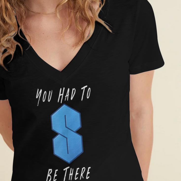You Had To Be There S Nostalgia Women's Jersey Short Sleeve Deep V-Neck Tshirt