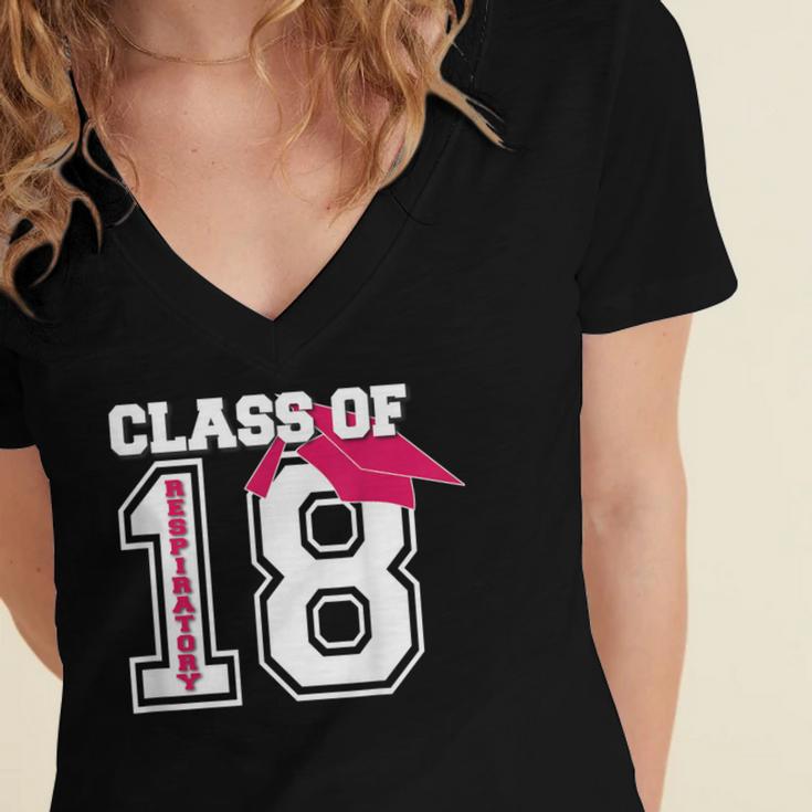 Respiratory Therapist Graduation Class Of 2018 Women RT Women's Jersey Short Sleeve Deep V-Neck Tshirt