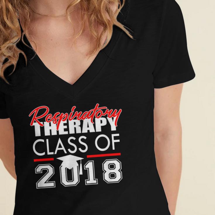 Respiratory Therapy Class Of 2018 Graduation Shirt Women Men Women's Jersey Short Sleeve Deep V-Neck Tshirt