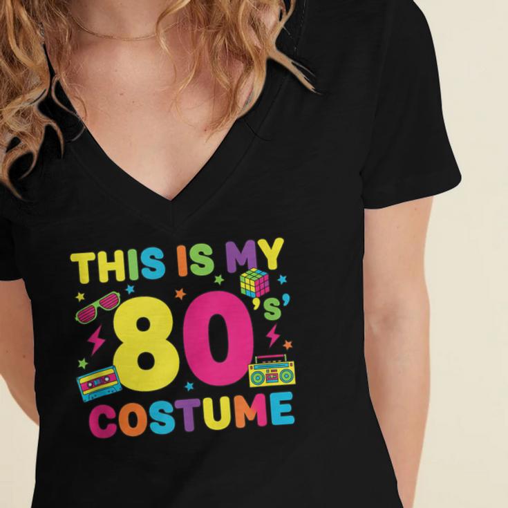 Retro 80's Costume 80s Nostalgia Party Women's Jersey Short Sleeve Deep V-Neck Tshirt Retro 80's Costume 80s Nostalgia Party Women's Jersey Short Sleeve Deep V-Neck Tshirt