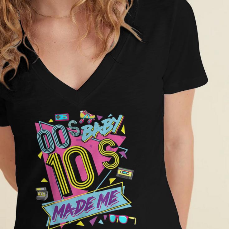 Retro Vintage 00's Baby 10's Made Me Nostalgia Classic Women's Jersey Short Sleeve Deep V-Neck Tshirt Retro Vintage 00's Baby 10's Made Me Nostalgia Classic Women's Jersey Short Sleeve Deep V-Neck Tshirt