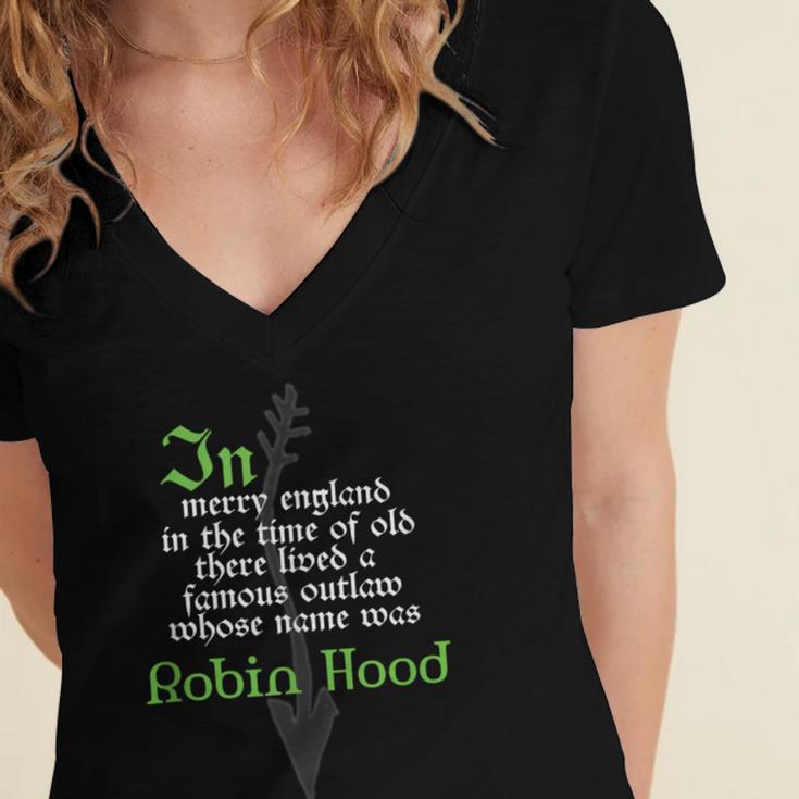 Robin HoodShirt For Book Lovers And Literature Fans Women's Jersey Short Sleeve Deep V-Neck Tshirt