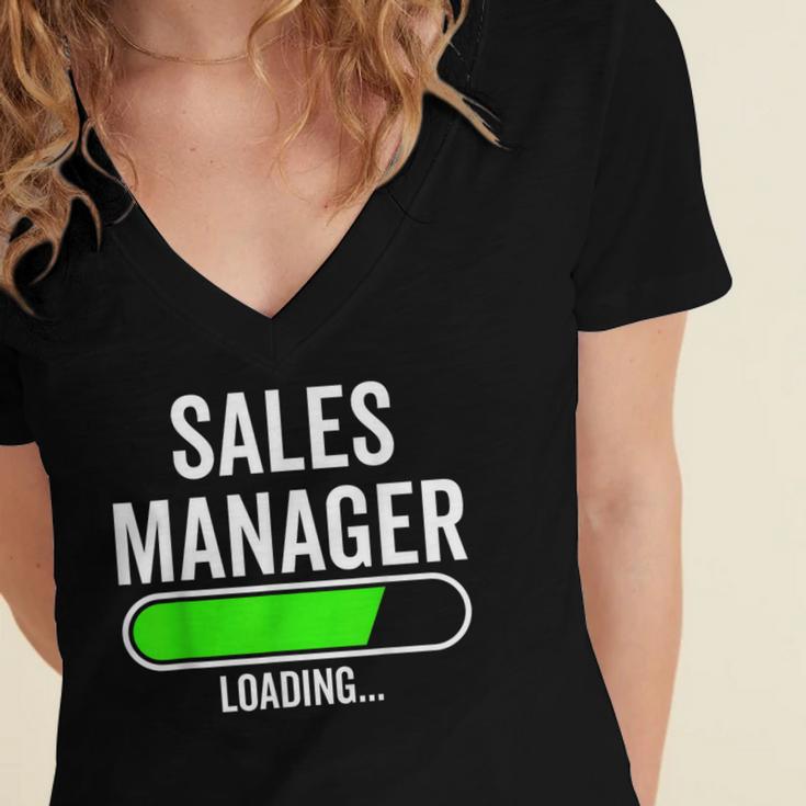 Sales Manager Loading Graduation Graduate New Job Women's Jersey Short Sleeve Deep V-Neck Tshirt