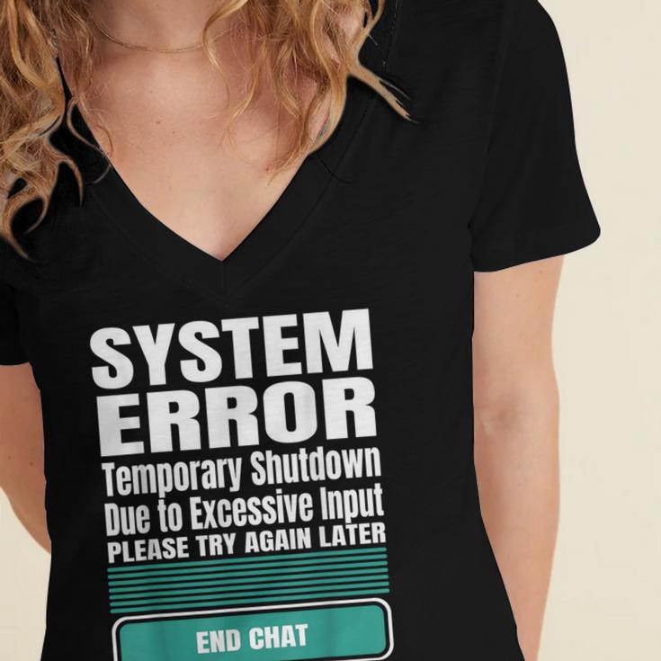 Sarcastic Apparel For Antisocial Introverts System Error Women's Jersey Short Sleeve Deep V-Neck Tshirt Sarcastic Apparel For Antisocial Introverts System Error Women's Jersey Short Sleeve Deep V-Neck Tshirt