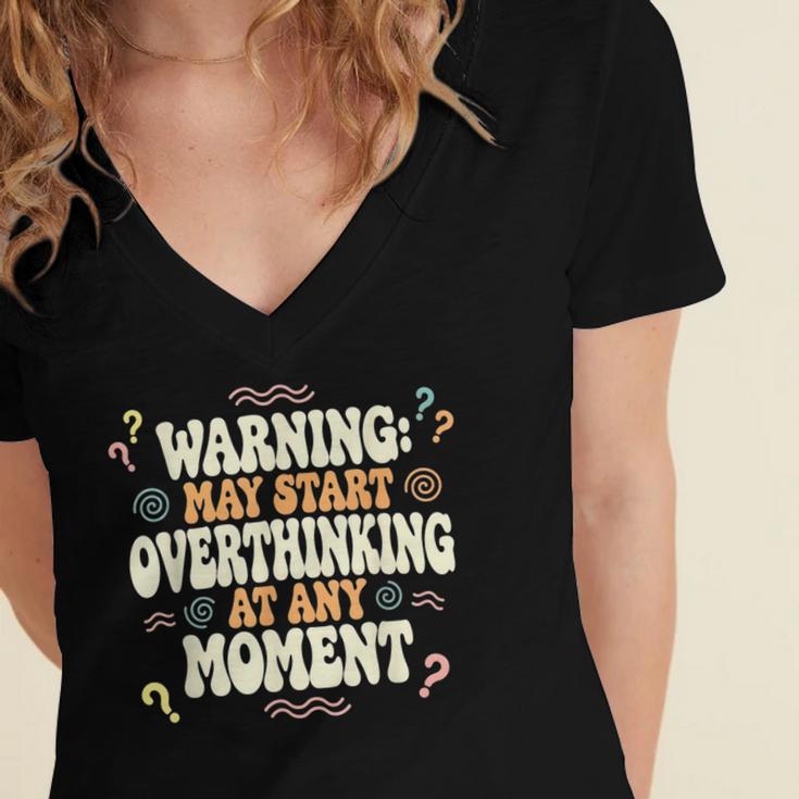 Sarcastic For Deep Thinkers Introverts Groovy Women's Jersey Short Sleeve Deep V-Neck Tshirt Sarcastic For Deep Thinkers Introverts Groovy Women's Jersey Short Sleeve Deep V-Neck Tshirt