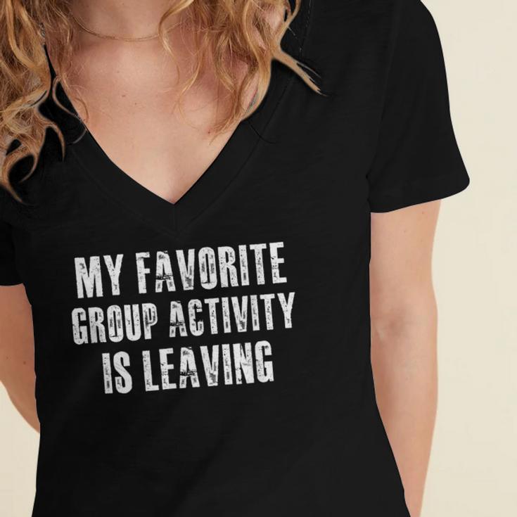 Sarcastic Introvert Antisocial Humorous Women's Jersey Short Sleeve Deep V-Neck Tshirt