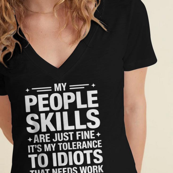Sarcastic Saying Humor Introvert Workplace Attitude Women's Jersey Short Sleeve Deep V-Neck Tshirt Sarcastic Saying Humor Introvert Workplace Attitude Women's Jersey Short Sleeve Deep V-Neck Tshirt