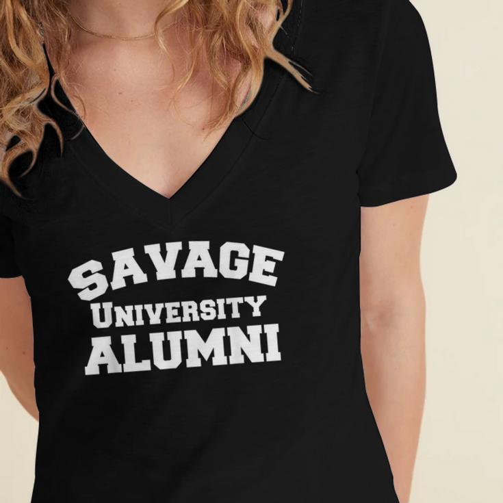 Savage University Shirt School Graduation Shirts Women's Jersey Short Sleeve Deep V-Neck Tshirt