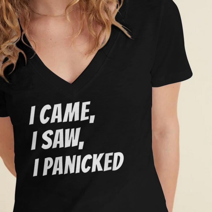 I Came I Saw Meme For Shy And Introvert People Women's Jersey Short Sleeve Deep V-Neck Tshirt I Came I Saw Meme For Shy And Introvert People Women's Jersey Short Sleeve Deep V-Neck Tshirt