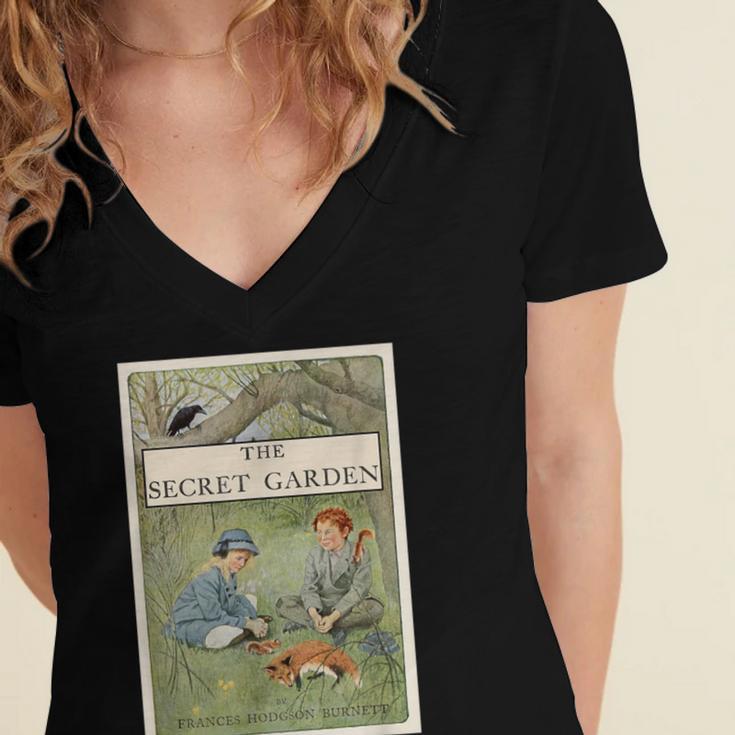 The Secret Garden Book Women's Jersey Short Sleeve Deep V-Neck Tshirt