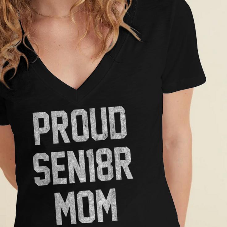 SEN18R Mom Shirt Senior Grad 2018 Graduation Party T-Shirt Women's Jersey Short Sleeve Deep V-Neck Tshirt
