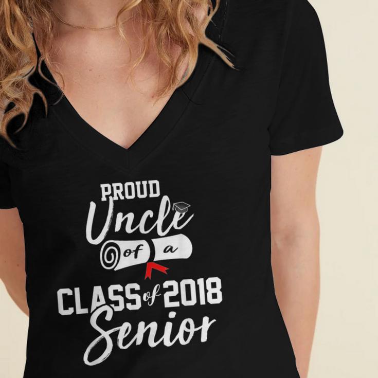 Senior 2018 Graduate Shirt Graduation College Retro Style Women's Jersey Short Sleeve Deep V-Neck Tshirt
