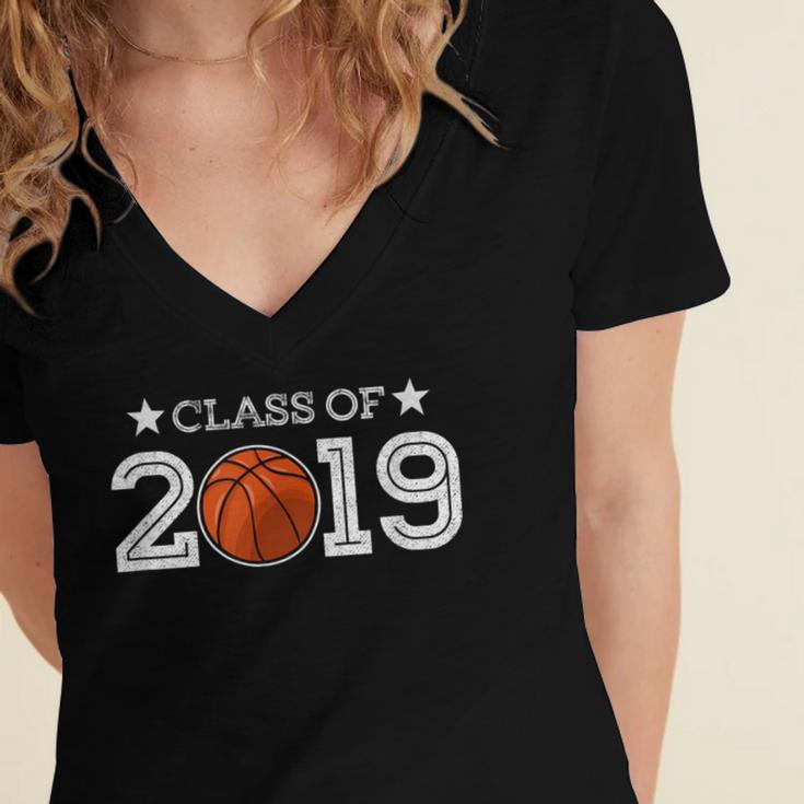 Senior 2019 Basketball Shirt Graduation Class Of 2019 Stars Women's Jersey Short Sleeve Deep V-Neck Tshirt