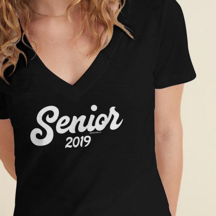Senior 2019 Class Of 2019 Graduation Him Her Tee Women's Jersey Short Sleeve Deep V-Neck Tshirt