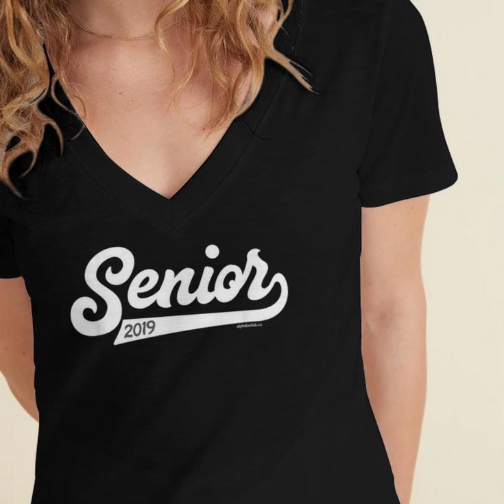 Senior 2019 Class Of 2019 Graduation For Her Him Women's Jersey Short Sleeve Deep V-Neck Tshirt