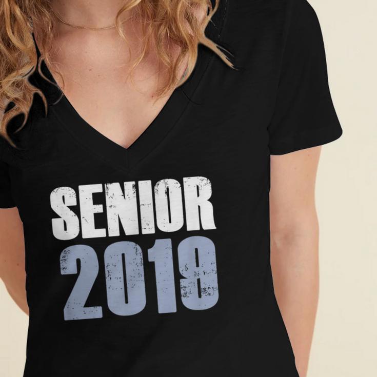 Senior 2019 Shirt Graduation Class Back To School Tee Women's Jersey Short Sleeve Deep V-Neck Tshirt