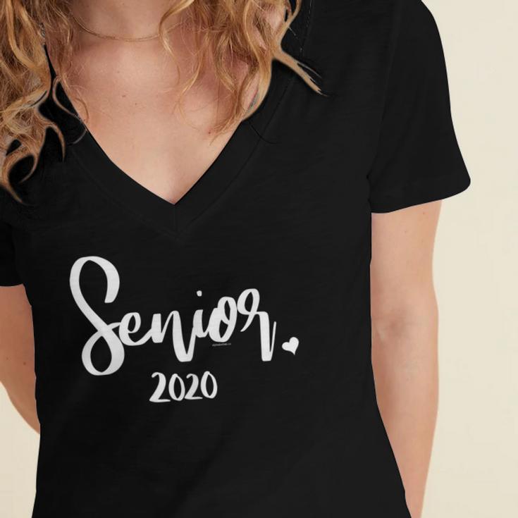 Senior 2020 Class Of 2020 Graduation Women Her Girl Women's Jersey Short Sleeve Deep V-Neck Tshirt