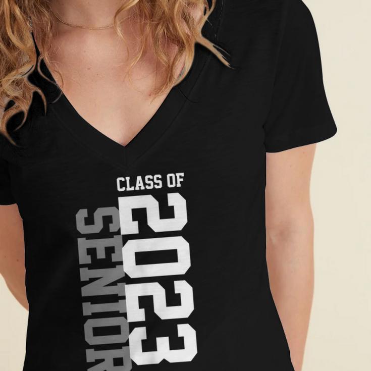 Senior 2023 Senior 23 Senior Class Of 2023 Graduation Done Women's Jersey Short Sleeve Deep V-Neck Tshirt