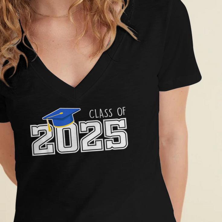 Senior 2025 Class Of 2025 Seniors Graduation 2025 Senior 25 Women's Jersey Short Sleeve Deep V-Neck Tshirt