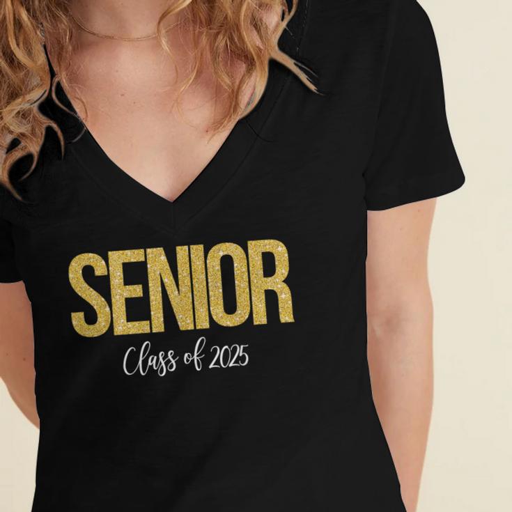 Senior 2025 Graduation Class Of 2025 Senior Men Women Women's Jersey Short Sleeve Deep V-Neck Tshirt