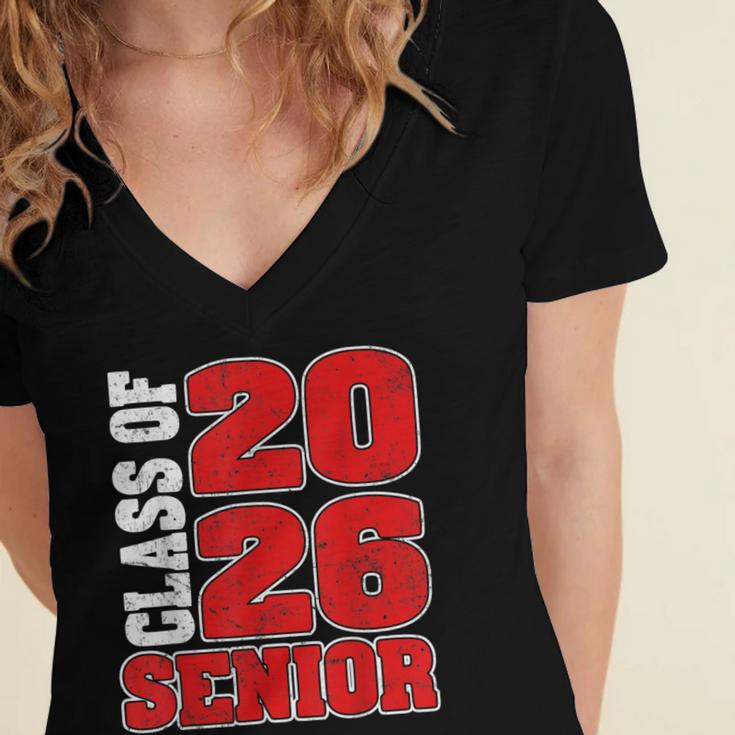 Senior 2026 Class Of 2026 Graduation Women's Jersey Short Sleeve Deep V-Neck Tshirt