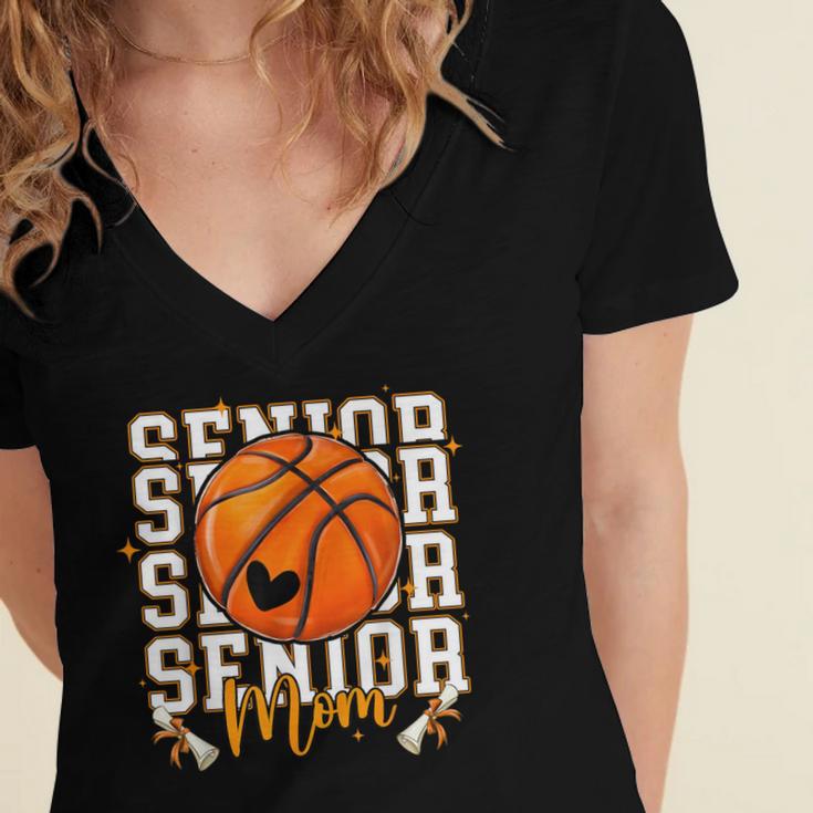 Senior Basketball Mom 2026 Basketball Graduation Women's Jersey Short Sleeve Deep V-Neck Tshirt