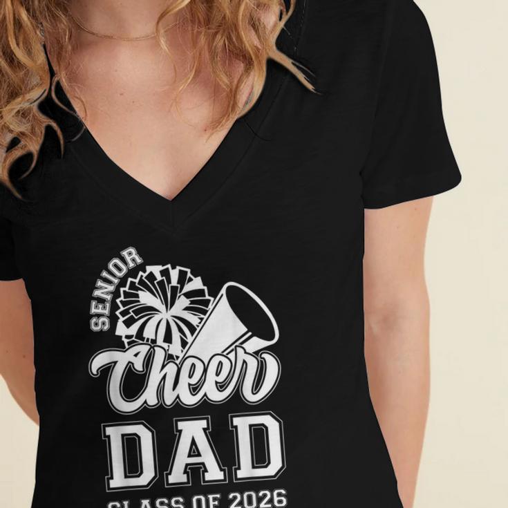 Senior Cheerleader Dad Cheer Class Of 2026 Graduation Men Women's Jersey Short Sleeve Deep V-Neck Tshirt