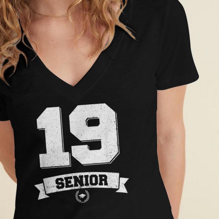 Senior Class Of 2019 Graduation School College Women's Jersey Short Sleeve Deep V-Neck Tshirt