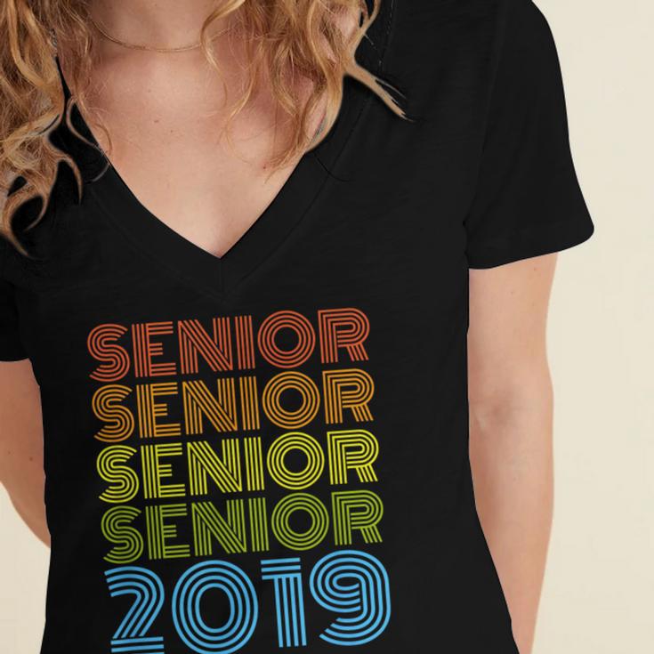 SENIOR CLASS 2019SHIRT High School Graduation Women's Jersey Short Sleeve Deep V-Neck Tshirt