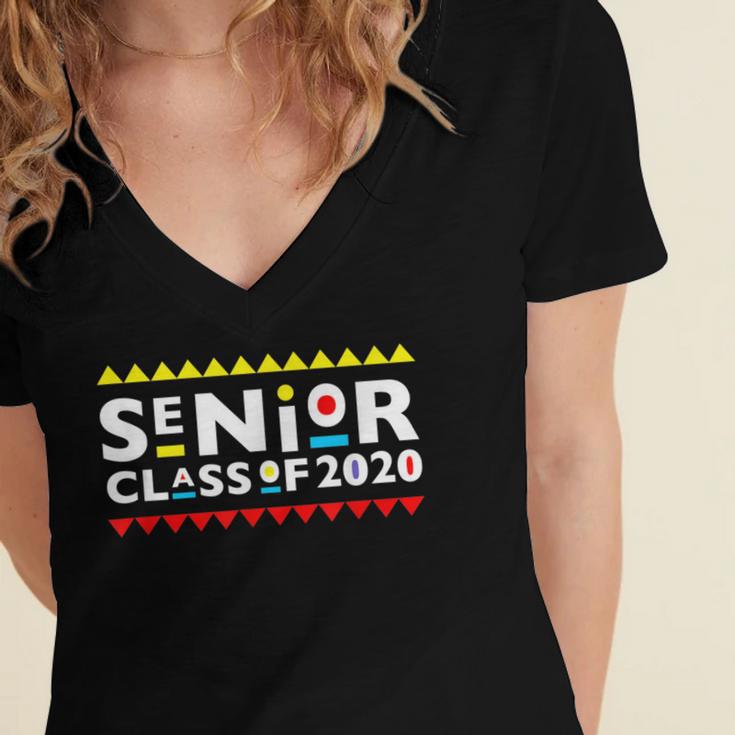 Senior Class Of 2020 90s TV Graduation For Grad Women's Jersey Short Sleeve Deep V-Neck Tshirt