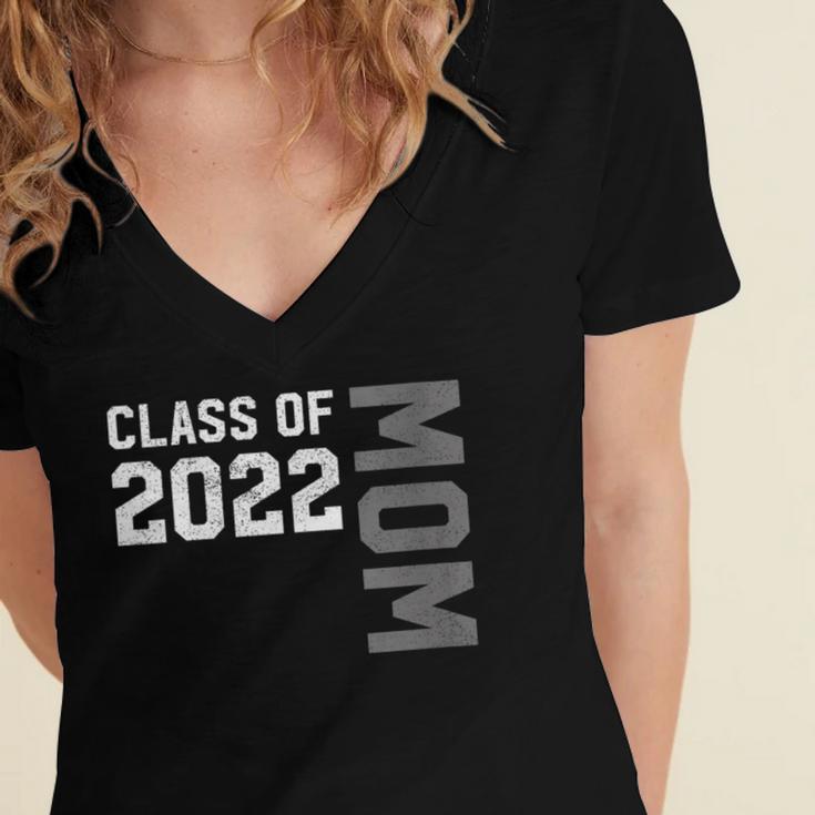 Senior Class Of 2022 Mom Graduation Women's Jersey Short Sleeve Deep V-Neck Tshirt