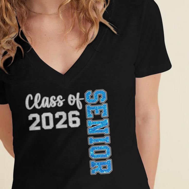 Senior Class Of 2026 Graduation 2026 Women's Jersey Short Sleeve Deep V-Neck Tshirt