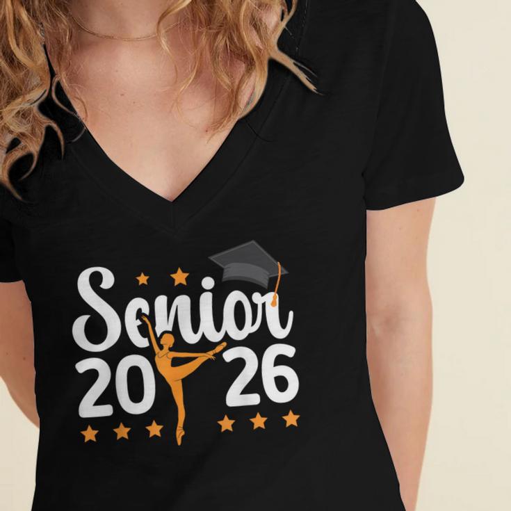 Senior Dancer 2026 Graduation Dance Senior 2026 Women's Jersey Short Sleeve Deep V-Neck Tshirt