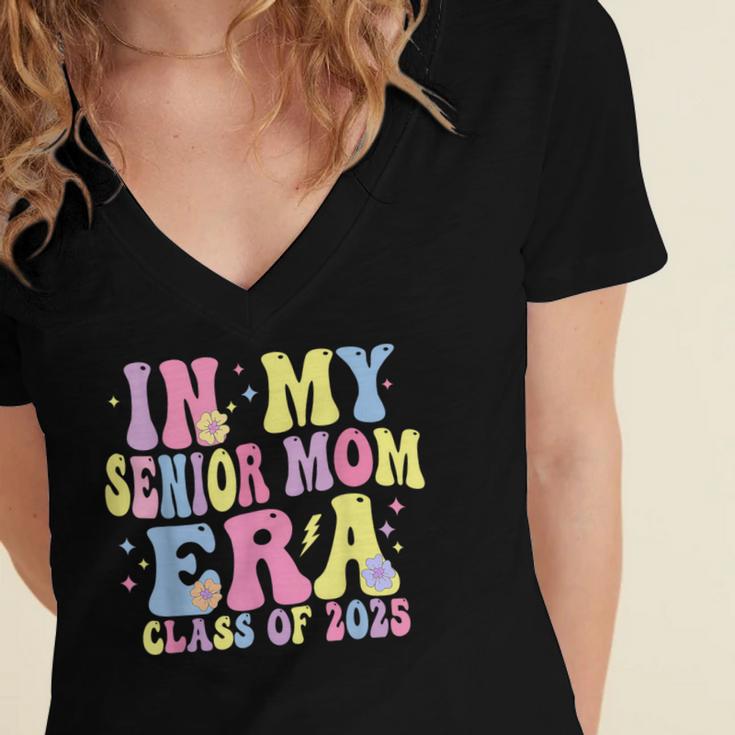 In My Senior Era Mom Class Of 2025 Senior 2025 Graduation Women's Jersey Short Sleeve Deep V-Neck Tshirt