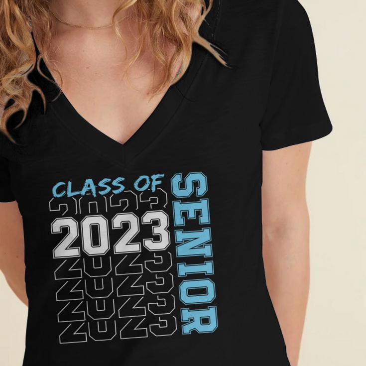 Senior Graduation Class Of 2023 Cute Senior 2023 Women's Jersey Short Sleeve Deep V-Neck Tshirt