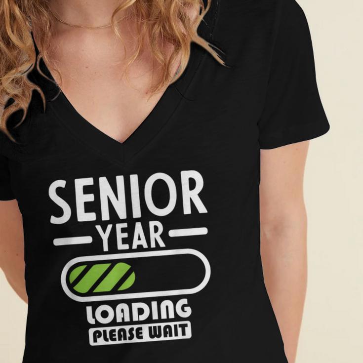 Senior Year Loading Please Wait Graduation Women's Jersey Short Sleeve Deep V-Neck Tshirt