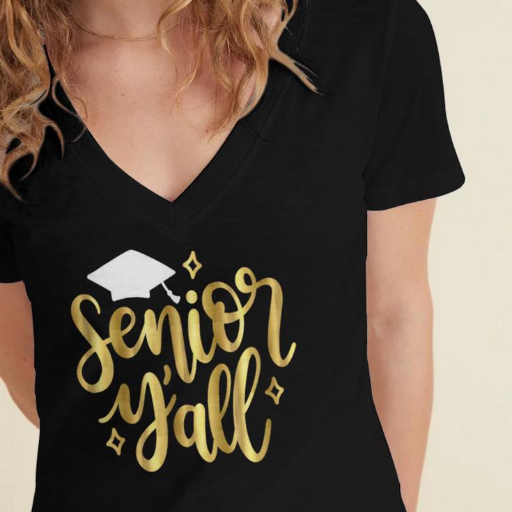Seniors Y'All 2019 Graduation Tshirt High School College Women's Jersey Short Sleeve Deep V-Neck Tshirt