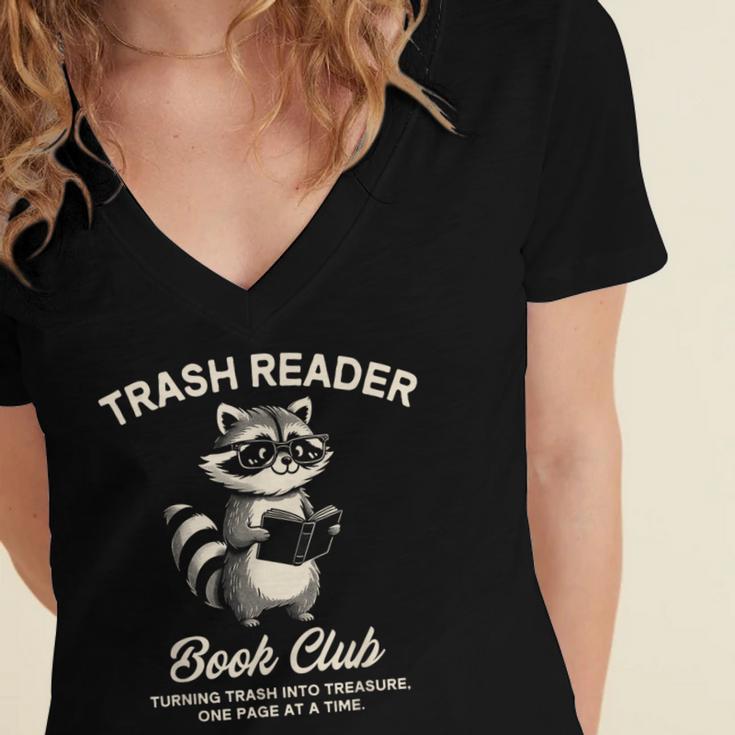 Smut Reader Spicy Book Romance Trash Reader Book Club Women's Jersey Short Sleeve Deep V-Neck Tshirt