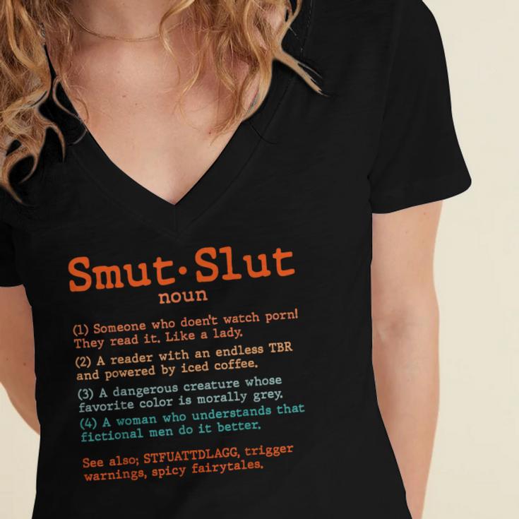 Smut Slut Sayings Definition Sarcastic Book Lover Women's Jersey Short Sleeve Deep V-Neck Tshirt Smut Slut Sayings Definition Sarcastic Book Lover Women's Jersey Short Sleeve Deep V-Neck Tshirt