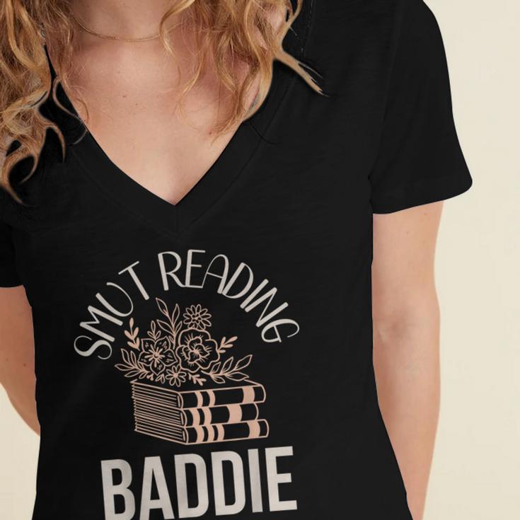 Smutty Book Merch Women Smut Reading Baddie Read Fairy Tales Women's Jersey Short Sleeve Deep V-Neck Tshirt Smutty Book Merch Women Smut Reading Baddie Read Fairy Tales Women's Jersey Short Sleeve Deep V-Neck Tshirt