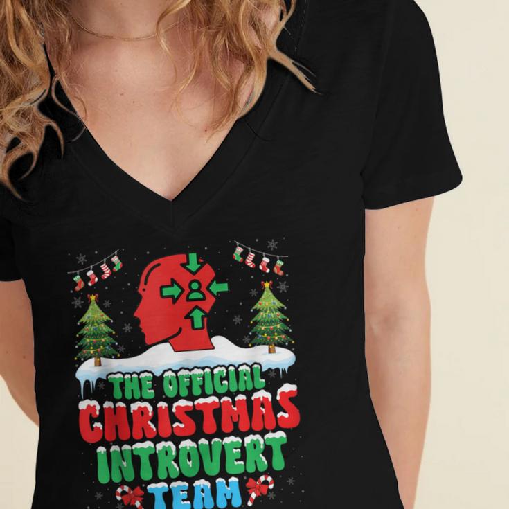 Snow Christmas Introvert Team Introverted Introvert Xmas Women's Jersey Short Sleeve Deep V-Neck Tshirt Snow Christmas Introvert Team Introverted Introvert Xmas Women's Jersey Short Sleeve Deep V-Neck Tshirt