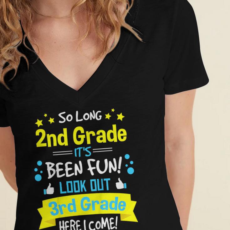 So Long 2nd Grade Here I Come 3rd Grader Graduation Women's Jersey Short Sleeve Deep V-Neck Tshirt